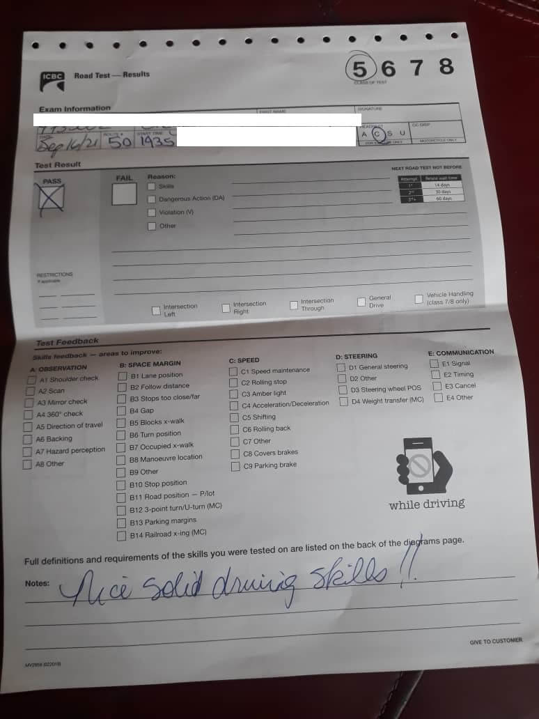 Zula Driving School road test success image